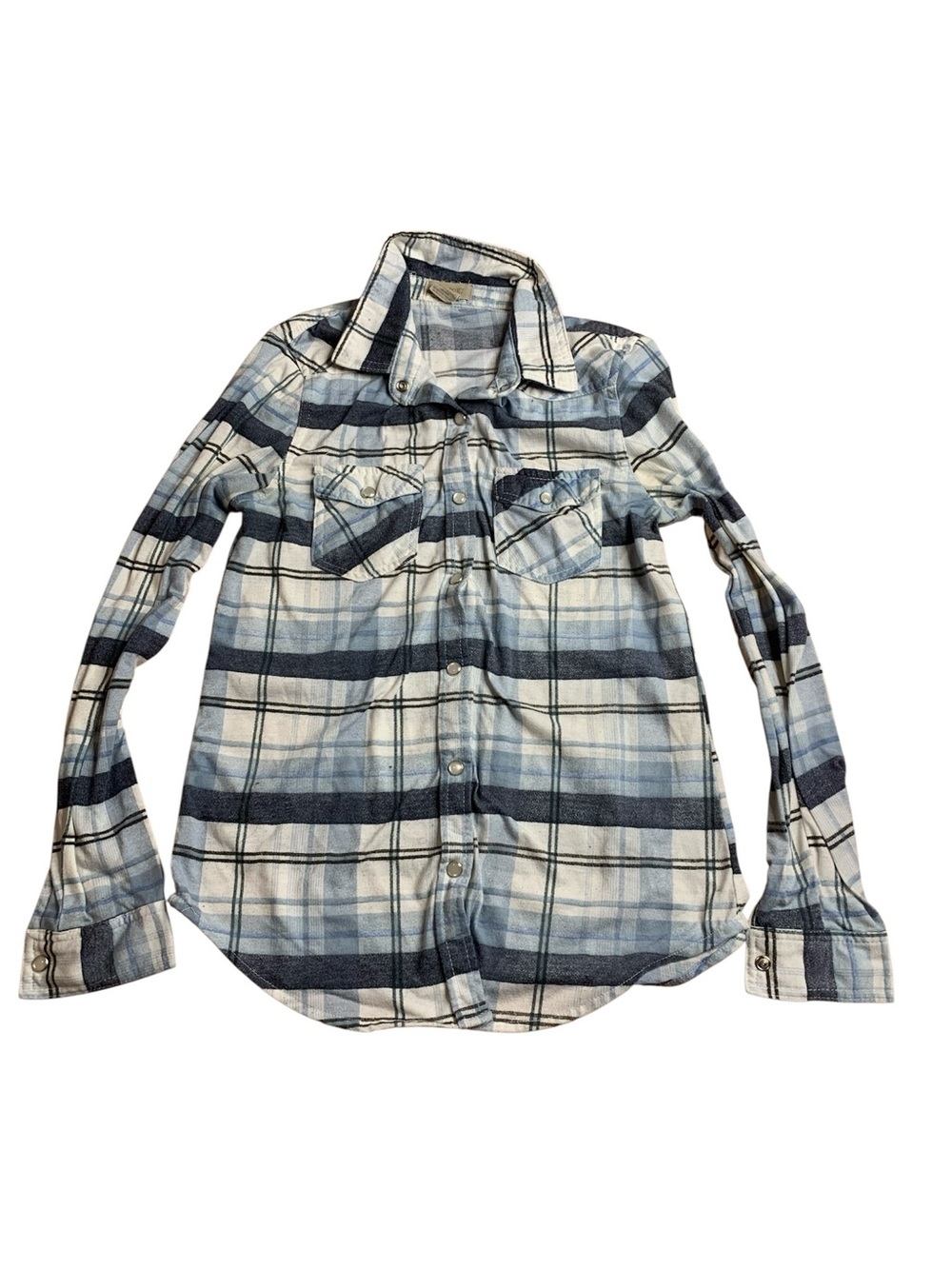 Passport Blue Plaid Button-Down Shirt – Women's Size Small